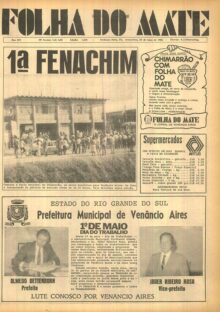 Capa 1° Fenachim 1986_(Arquivo Folha do Mate)