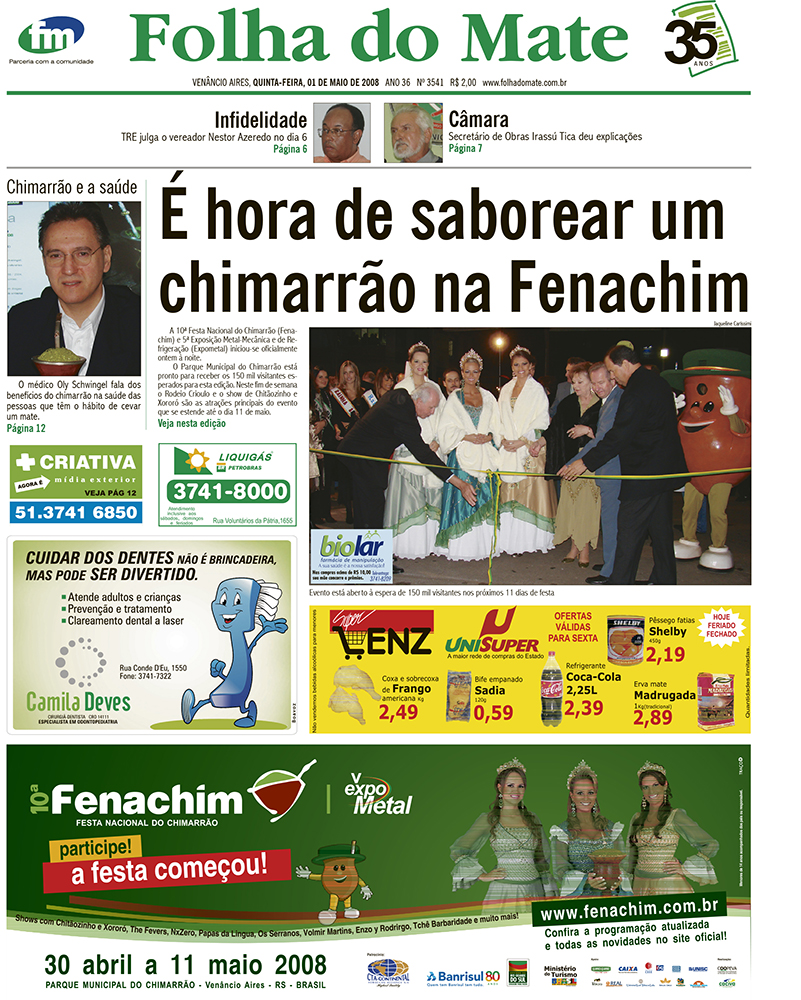 Capa 10° Fenachim 2008_(Arquivo Folha do Mate)